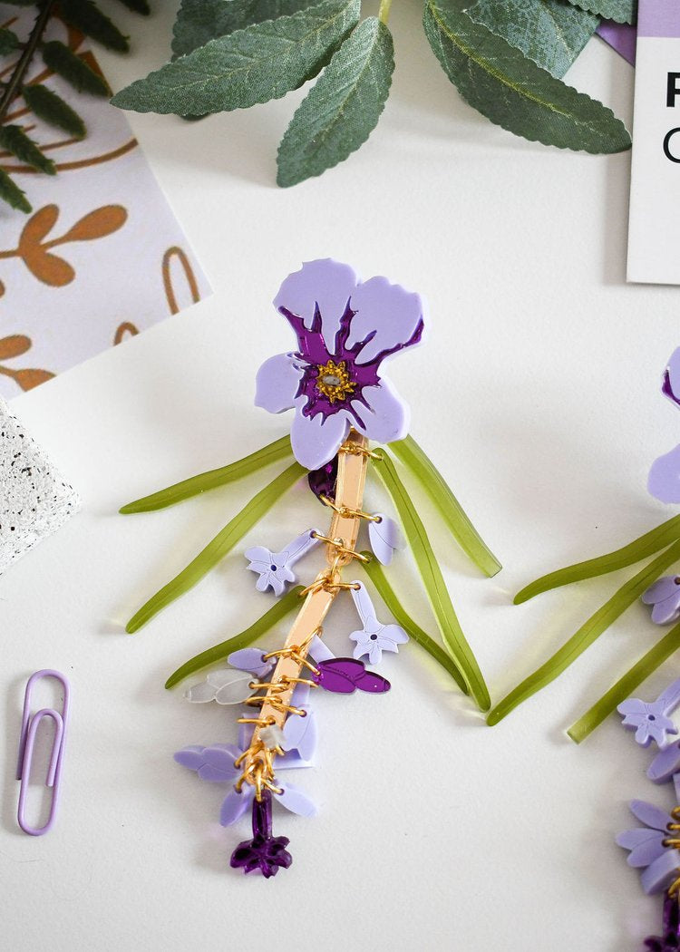 Lavender statement earrings