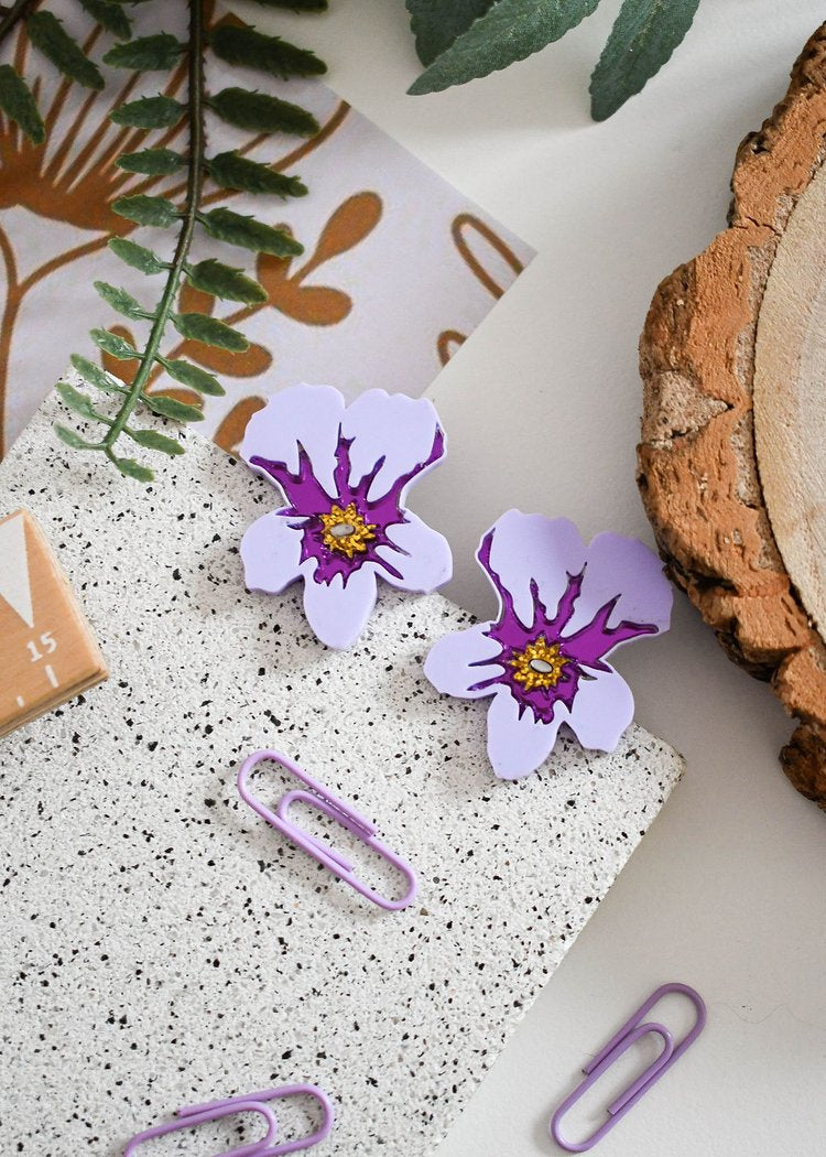 Lavender statement earrings