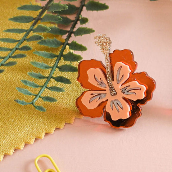 Hibiscus Pin Brooch
