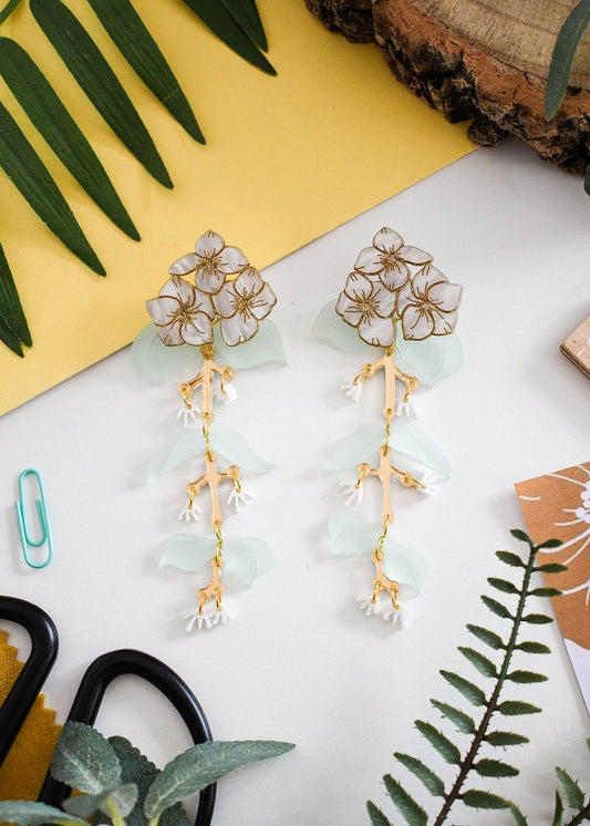 Eucalyptus & Hydrangea earrings