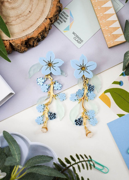 Forget-Me-Not statement earrings