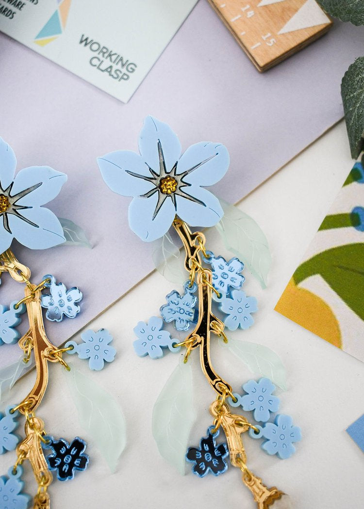 Forget-Me-Not statement earrings