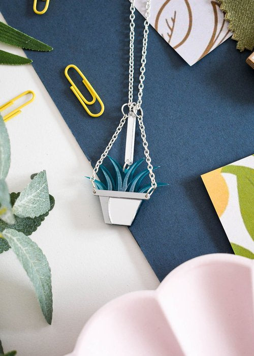 Aloe Vera hanging plant necklace