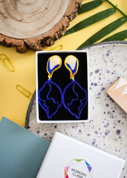 William Morris cut out flower shell earrings