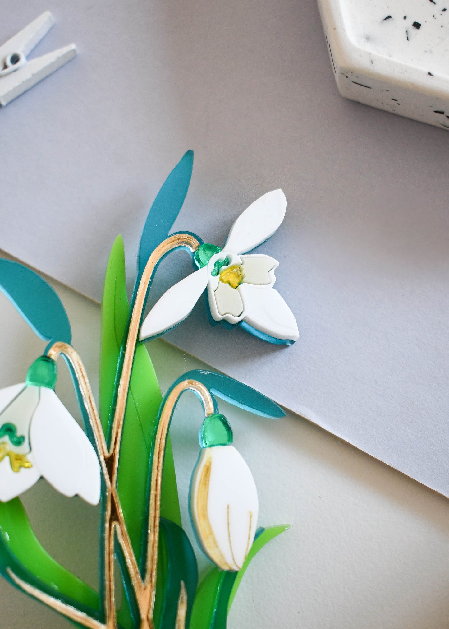 Snowdrop brooch