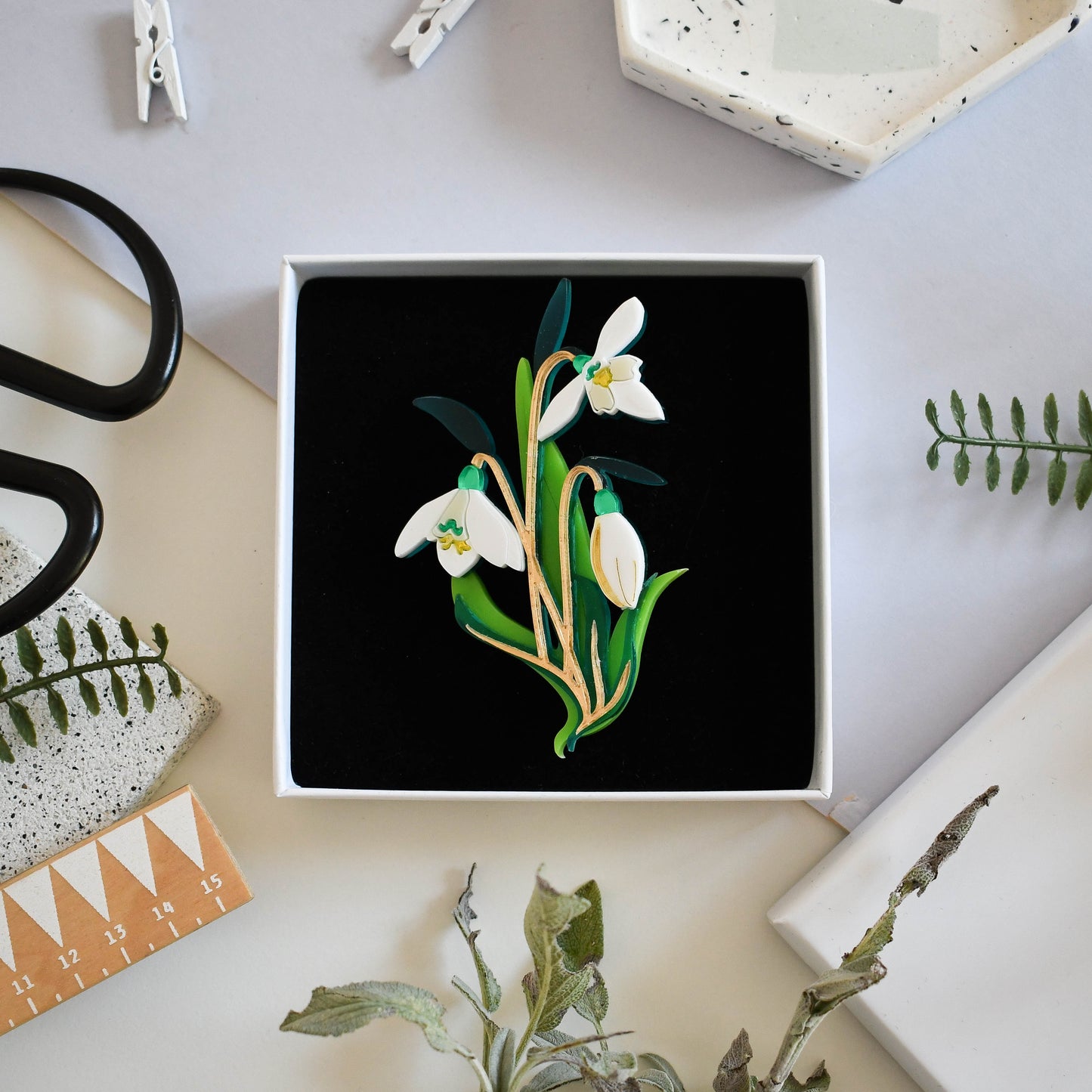Snowdrop brooch