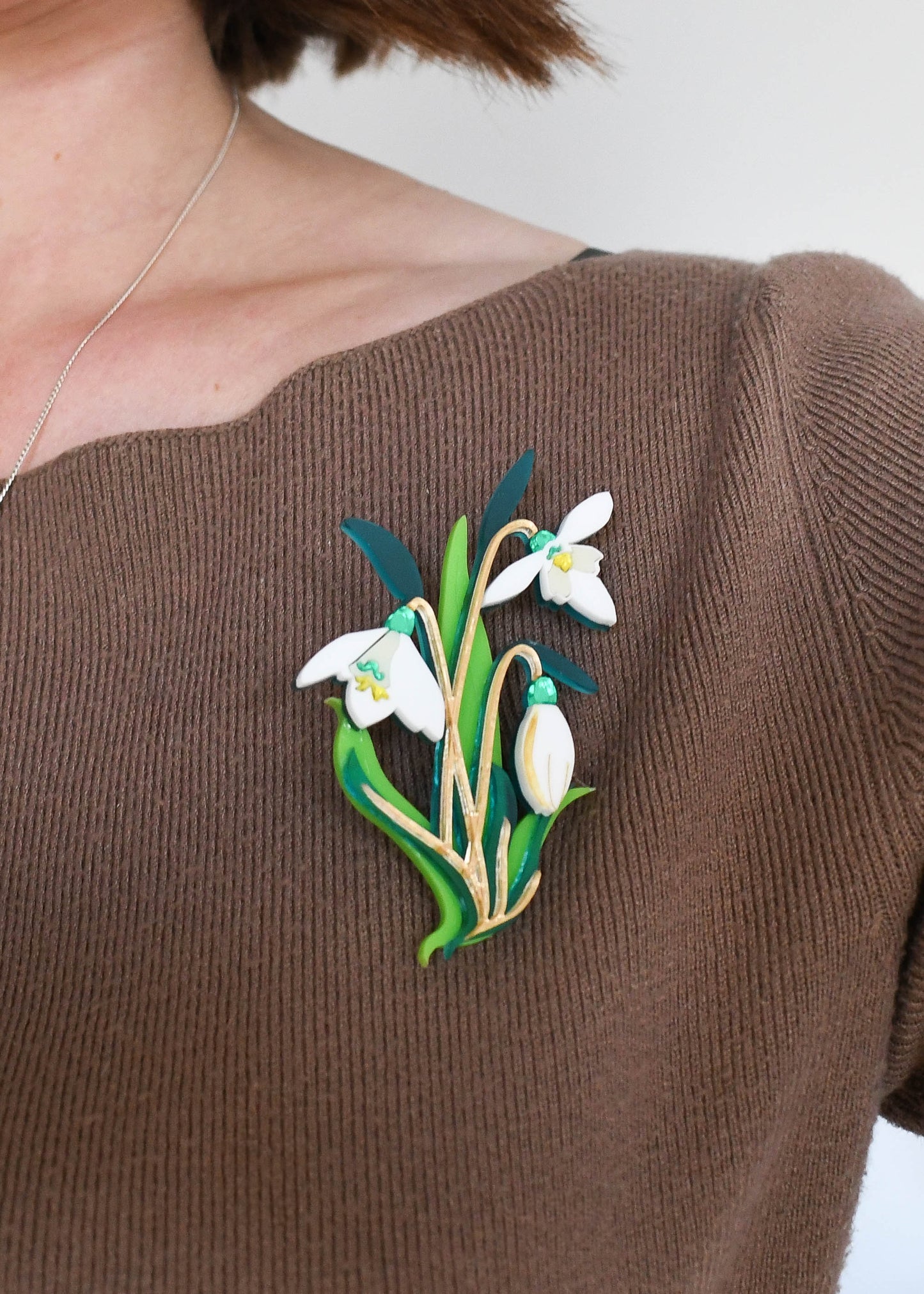 Snowdrop brooch