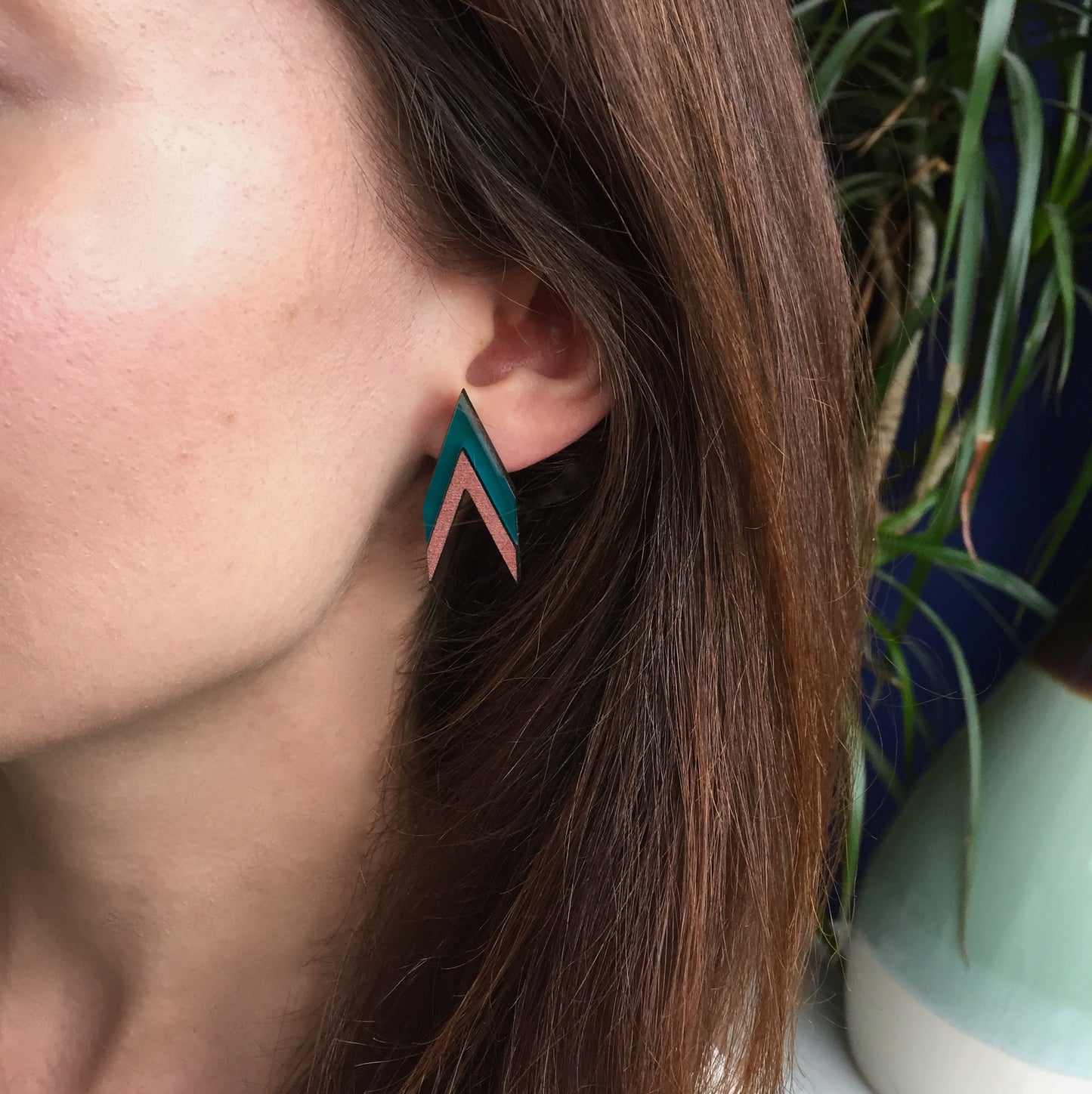 Deco chevron earrings