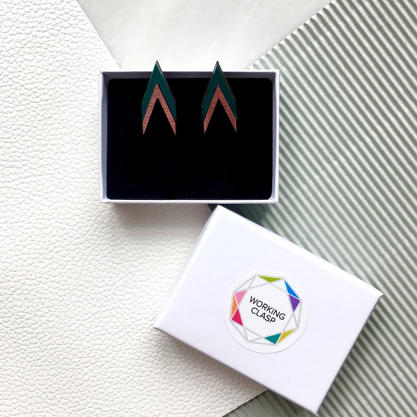Deco chevron earrings