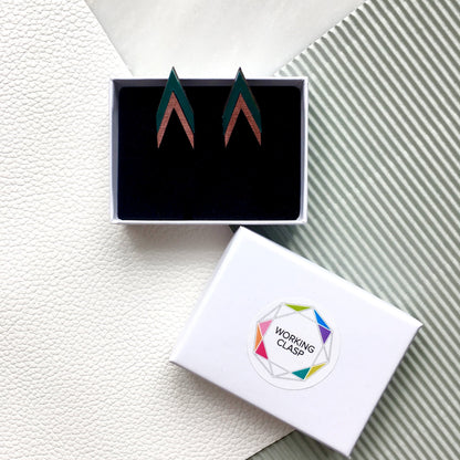 Deco chevron earrings