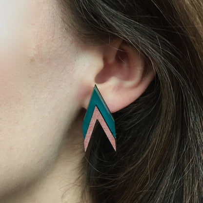 Deco chevron earrings