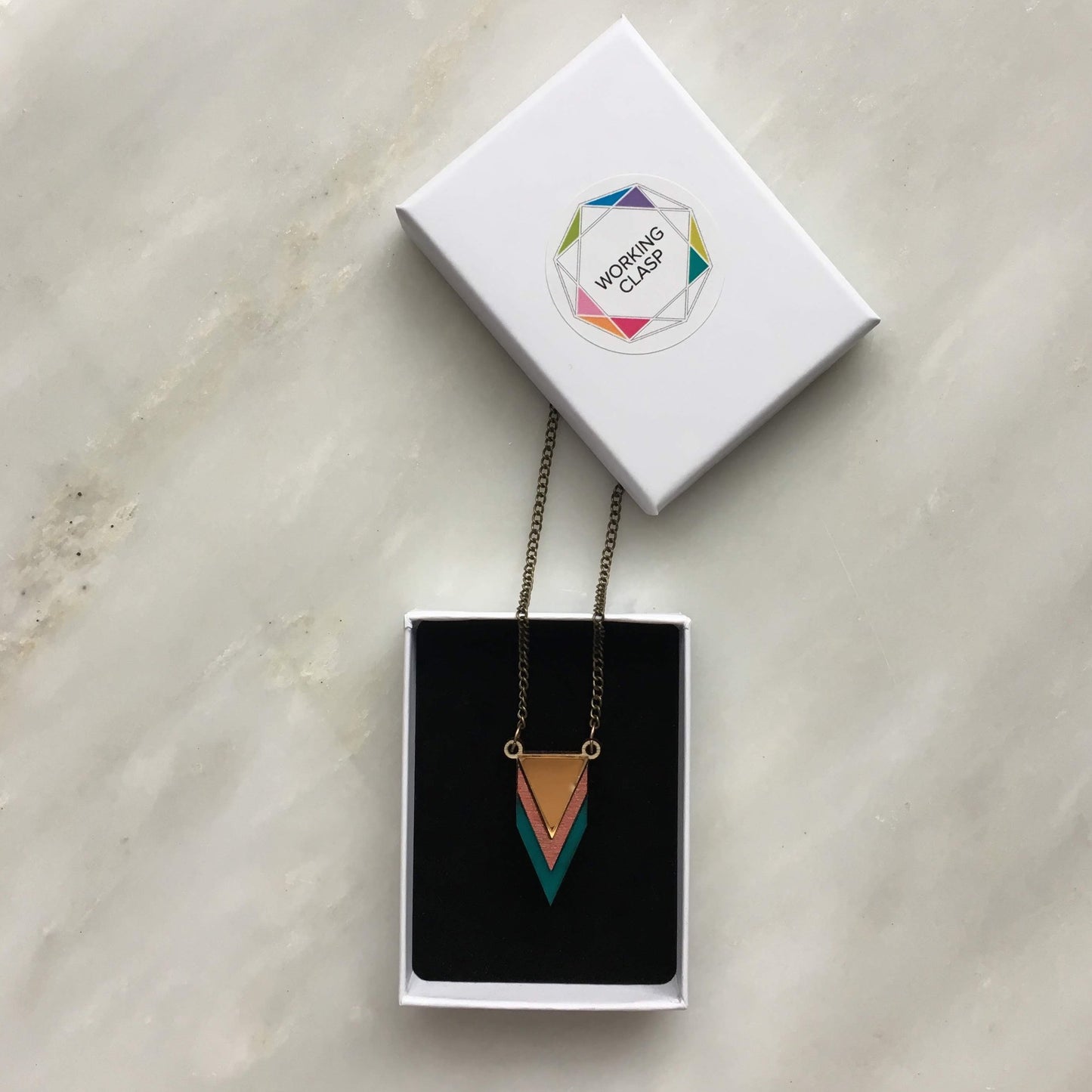 Deco chevron necklace