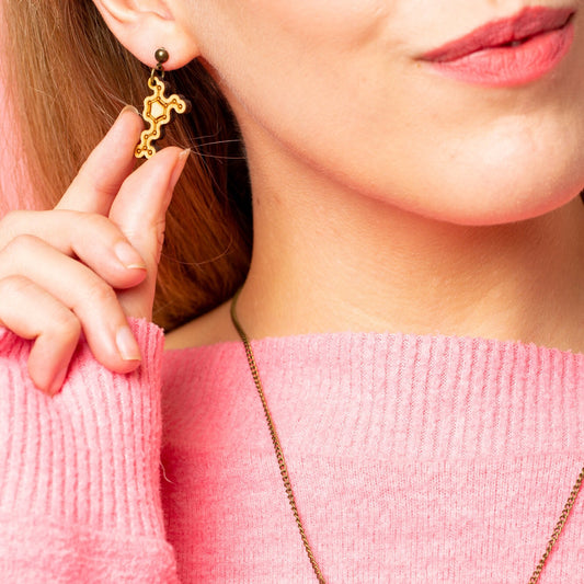 Dopamine molecule earrings - 'The feel good/pleasure chemical'