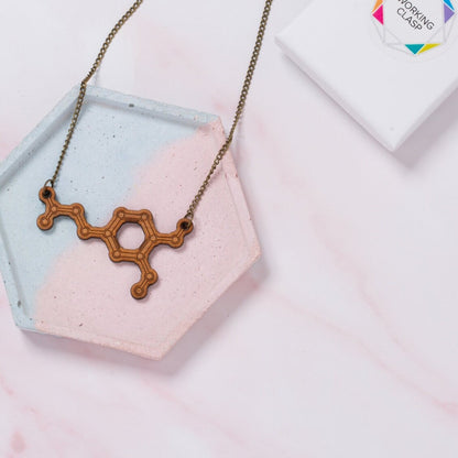 Dopamine molecule necklace - 'The feel good/pleasure chemical'