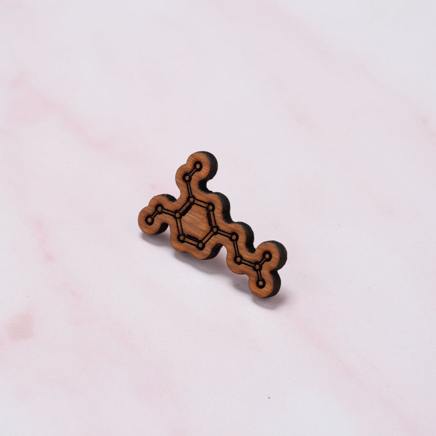 Dopamine molecule pin badge - 'The feel good/pleasure chemical'