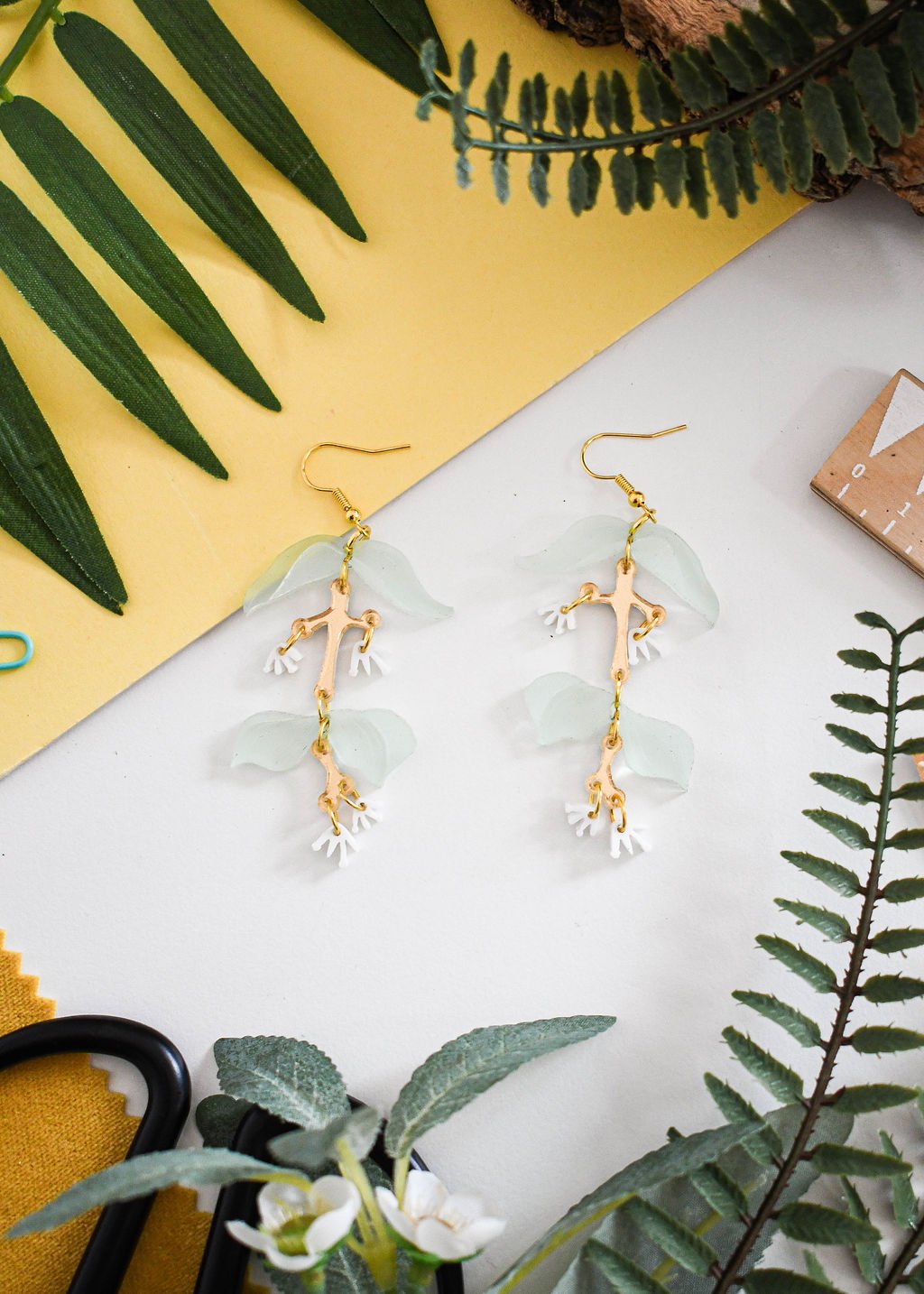 Eucalyptus & Hydrangea earrings