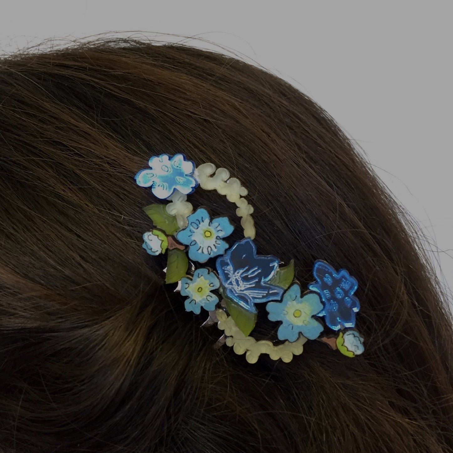 Forget-Me-Not hair comb