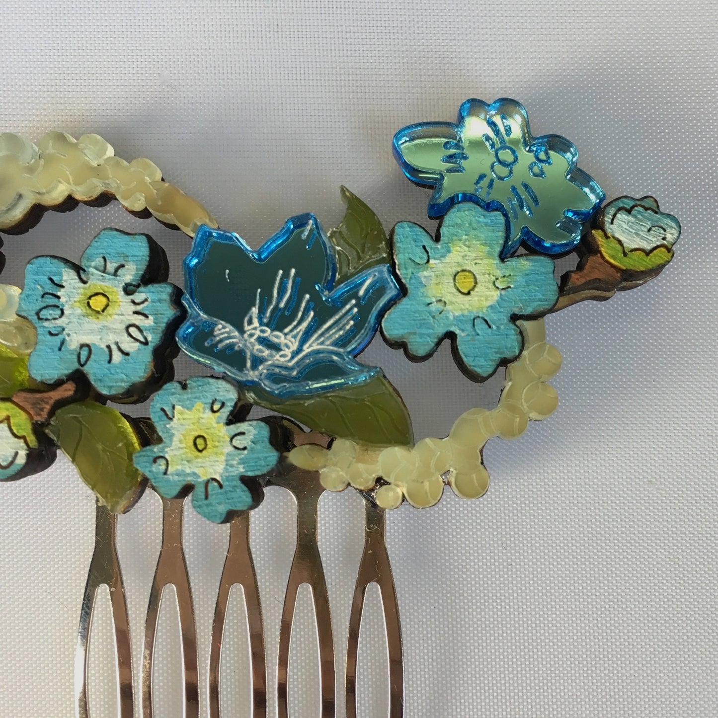 Forget-Me-Not hair comb