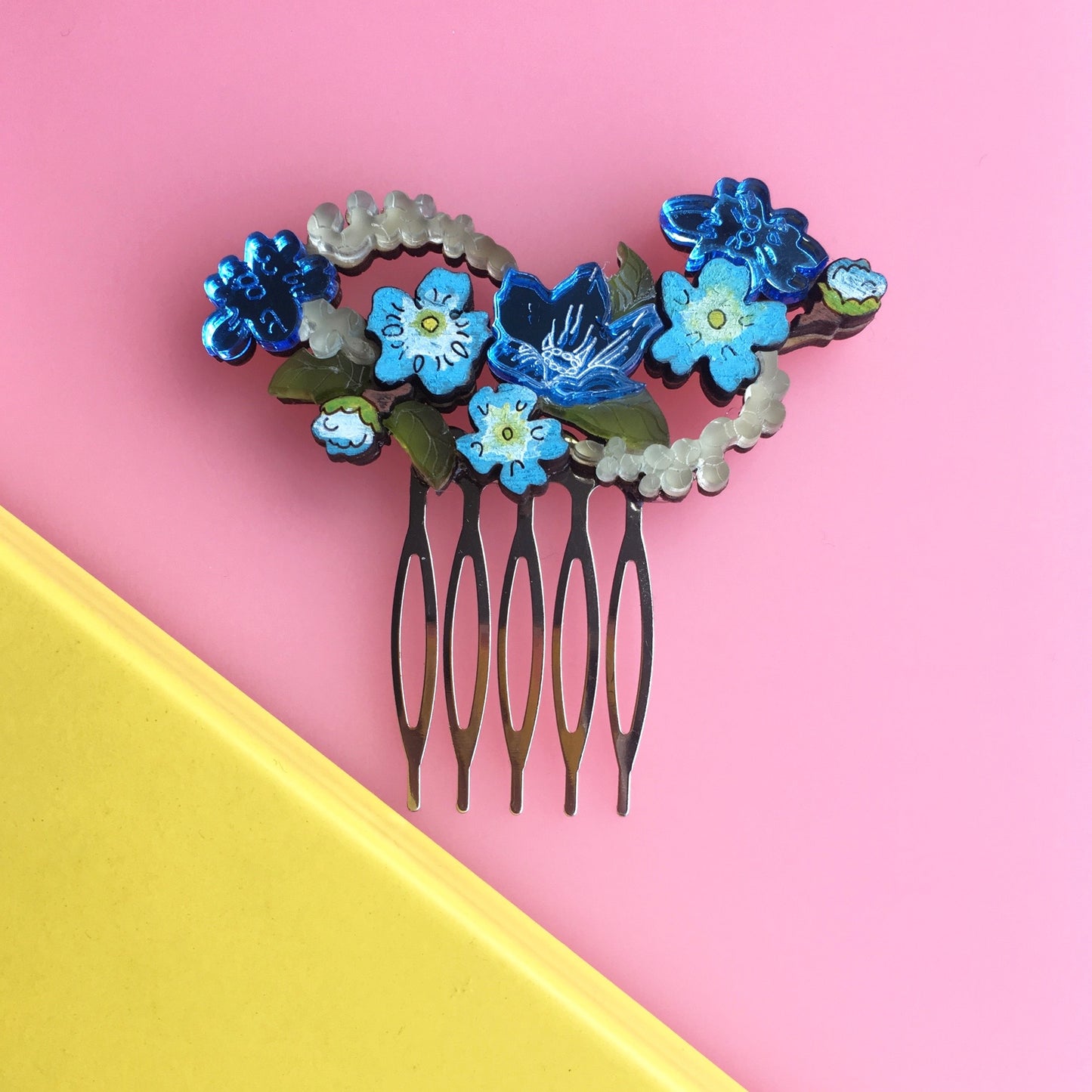 Forget-Me-Not hair comb