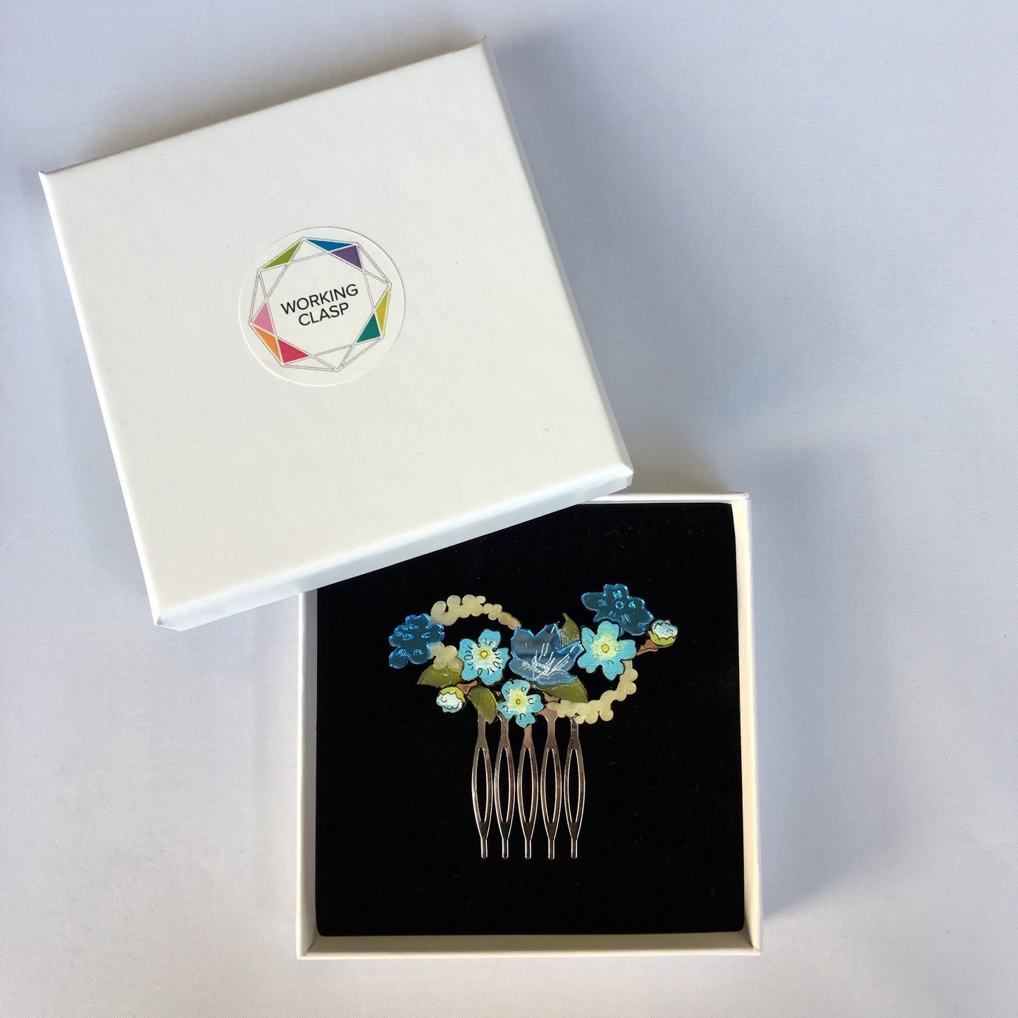Forget-Me-Not hair comb
