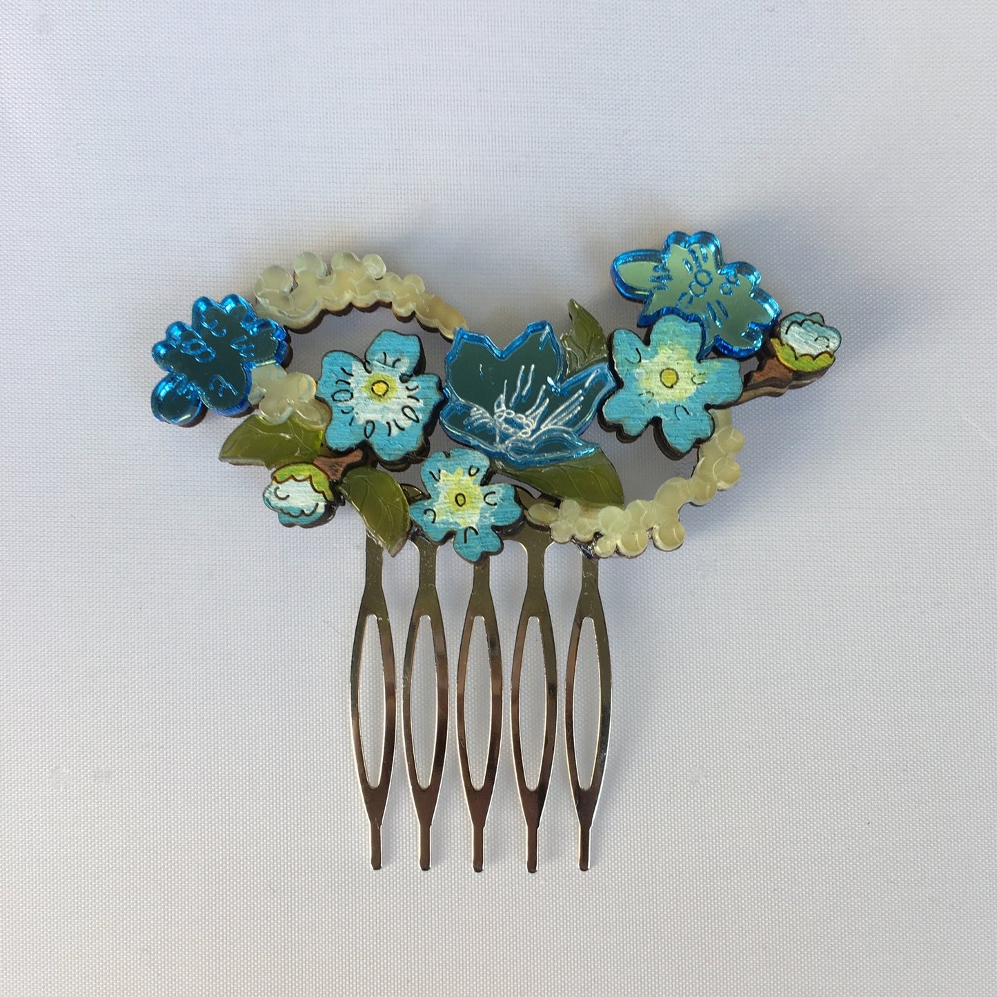 Forget-Me-Not hair comb