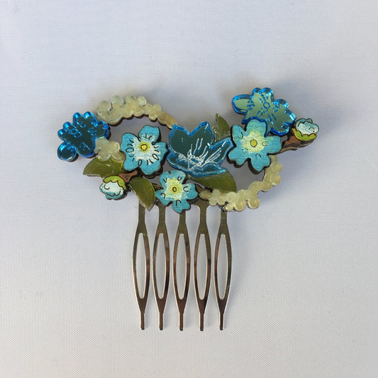 Forget-Me-Not hair comb