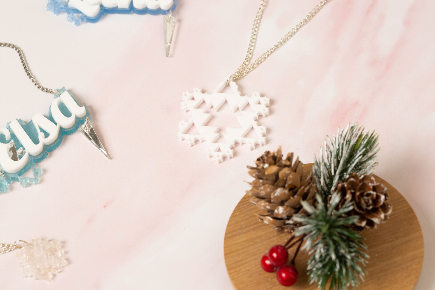 Fractal snowflake necklace