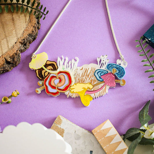Fungi Wonderland statement necklace