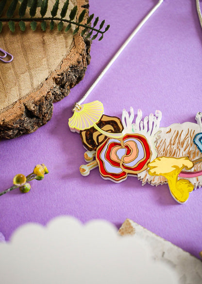 Fungi Wonderland statement necklace