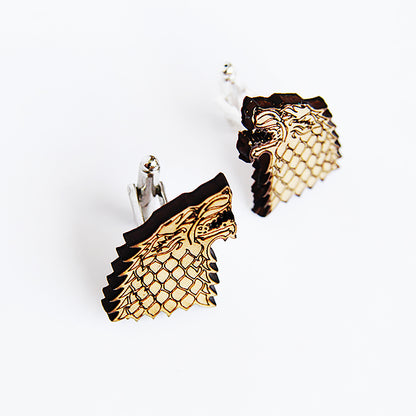 Game of Thrones Stark Sigil Direwolf cufflinks