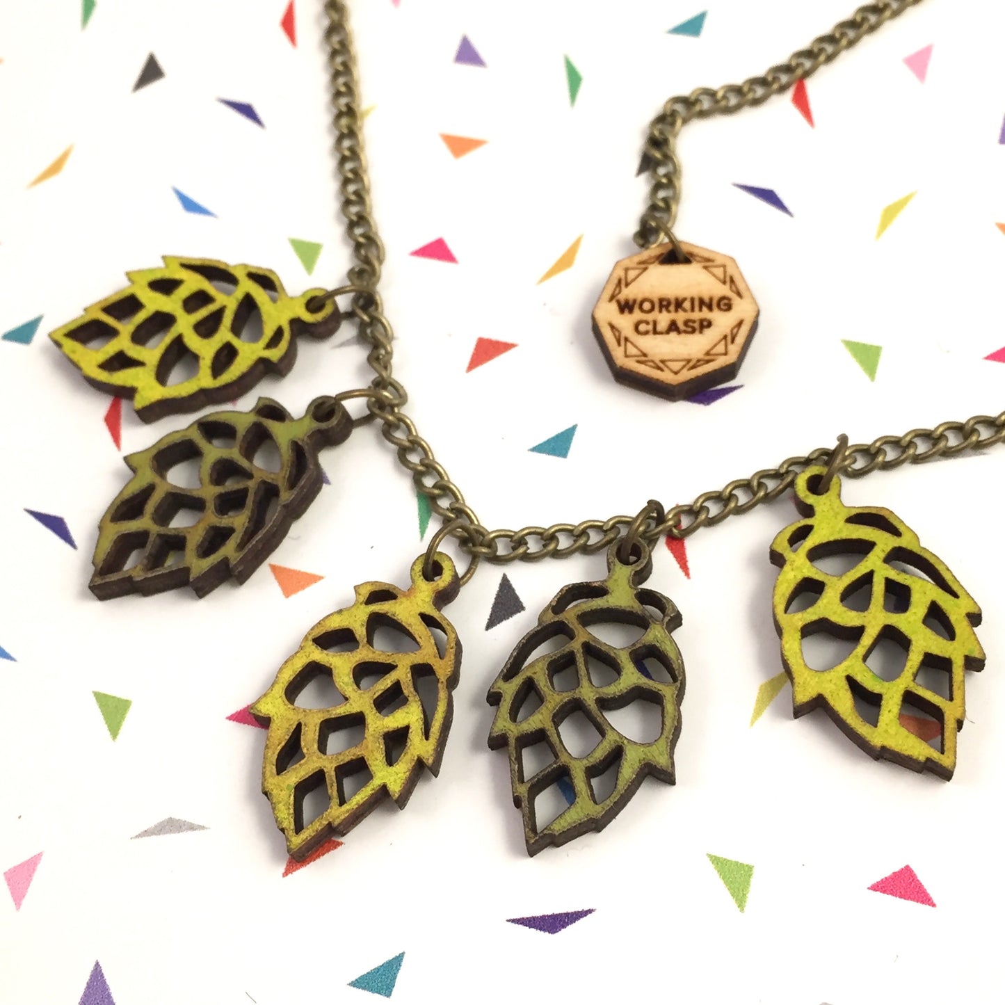 Hop flower charm necklace