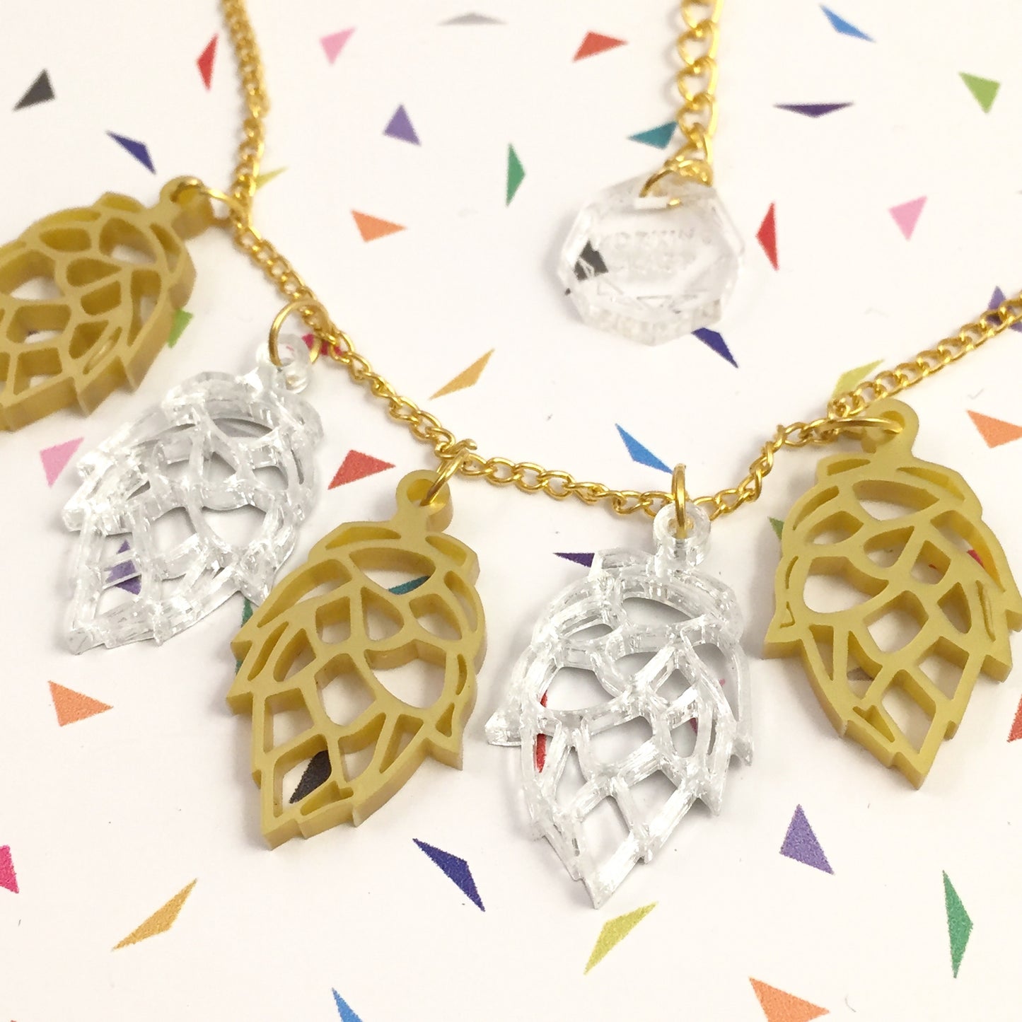 Hop flower charm necklace