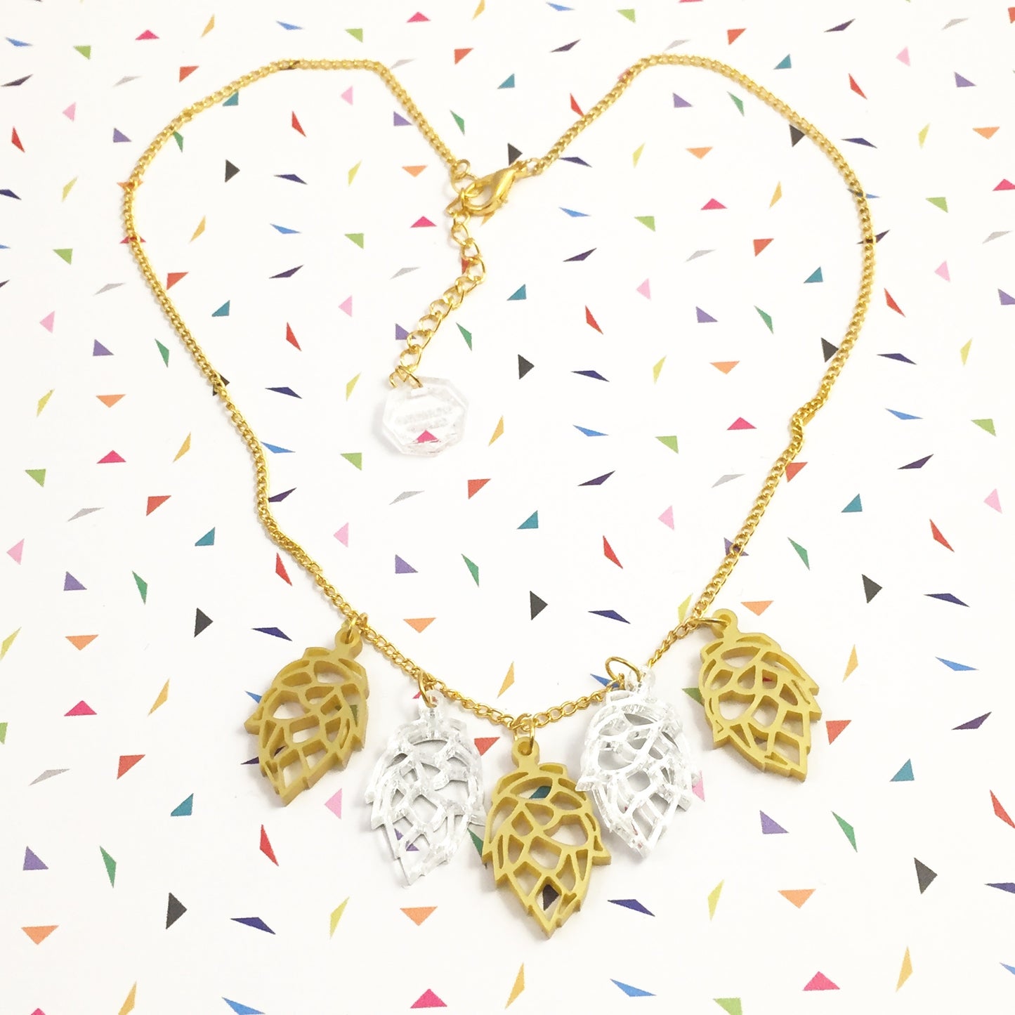 Hop flower charm necklace