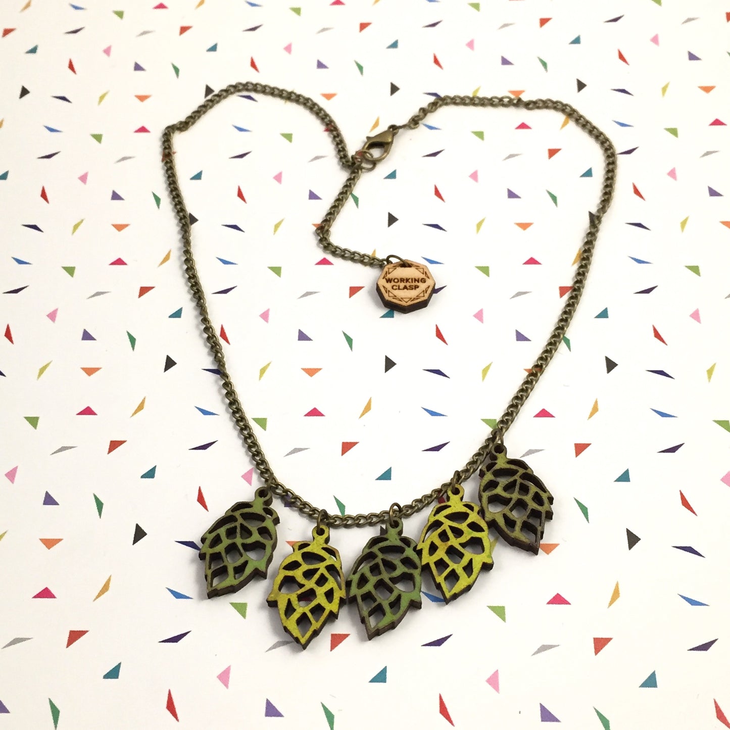 Hop flower charm necklace