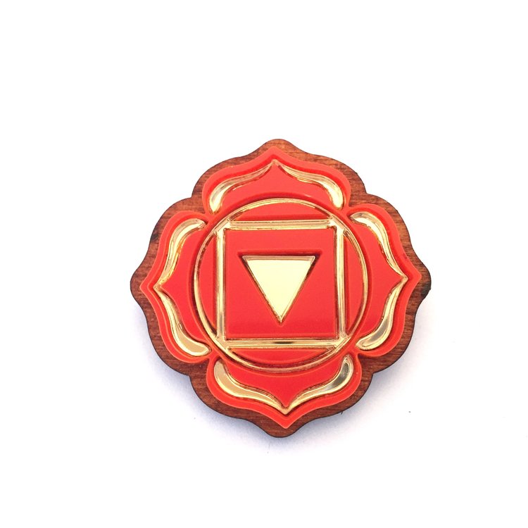 Chakra sacred geometry brooch