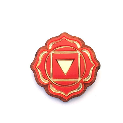 Chakra sacred geometry brooch