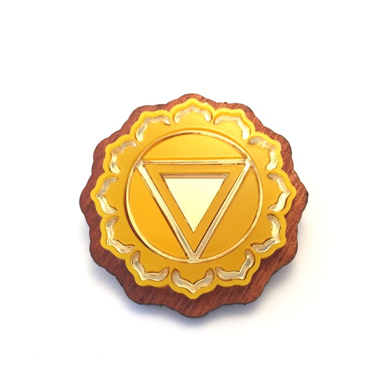 Chakra sacred geometry brooch