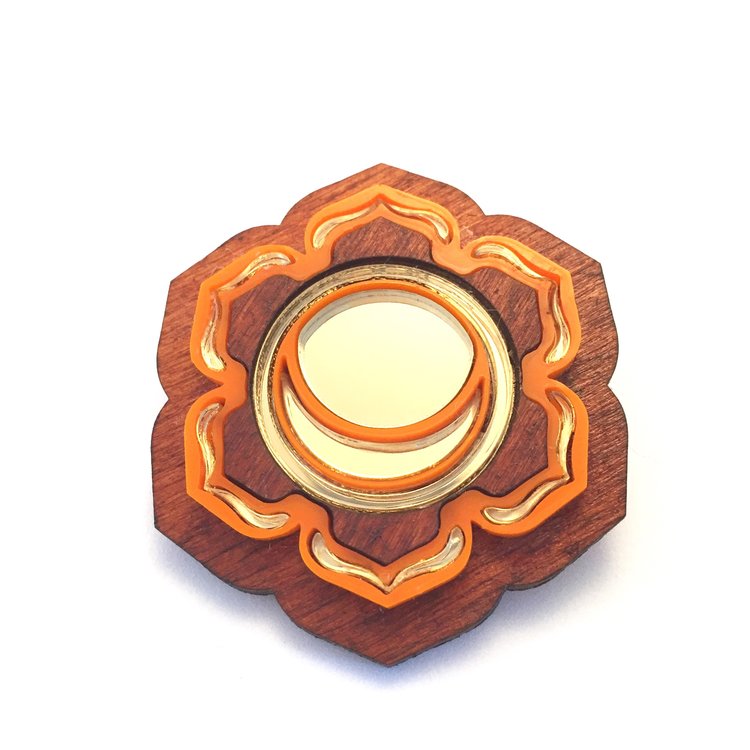 Chakra sacred geometry brooch
