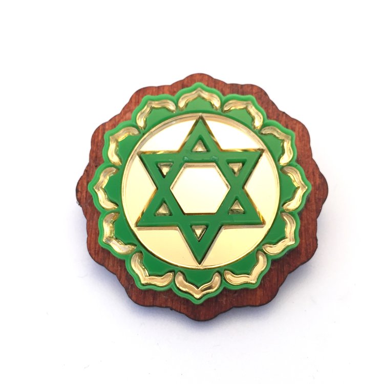 Chakra sacred geometry brooch