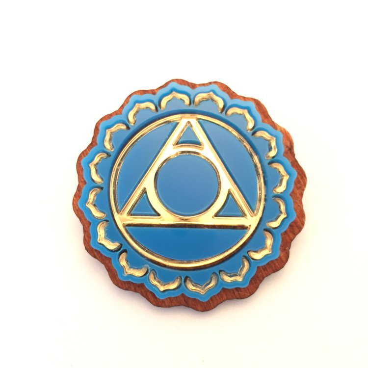 Chakra sacred geometry brooch
