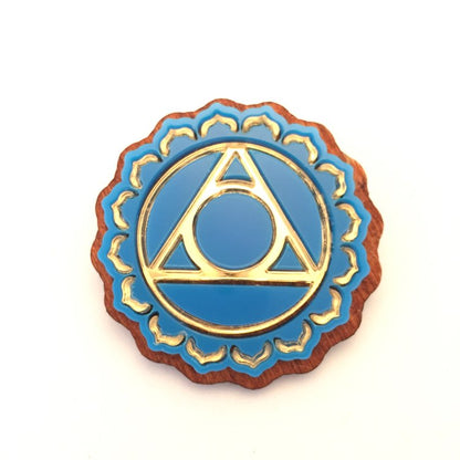 Chakra sacred geometry brooch
