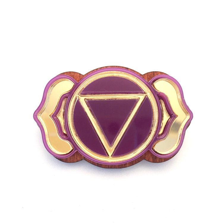 Chakra sacred geometry brooch