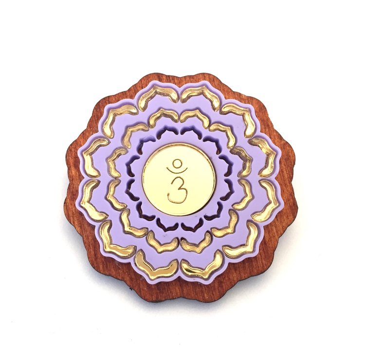 Chakra sacred geometry brooch