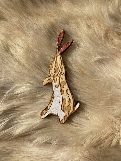 Velveteen rabbit pin badge