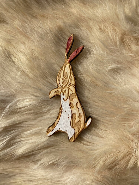 Velveteen rabbit pin badge