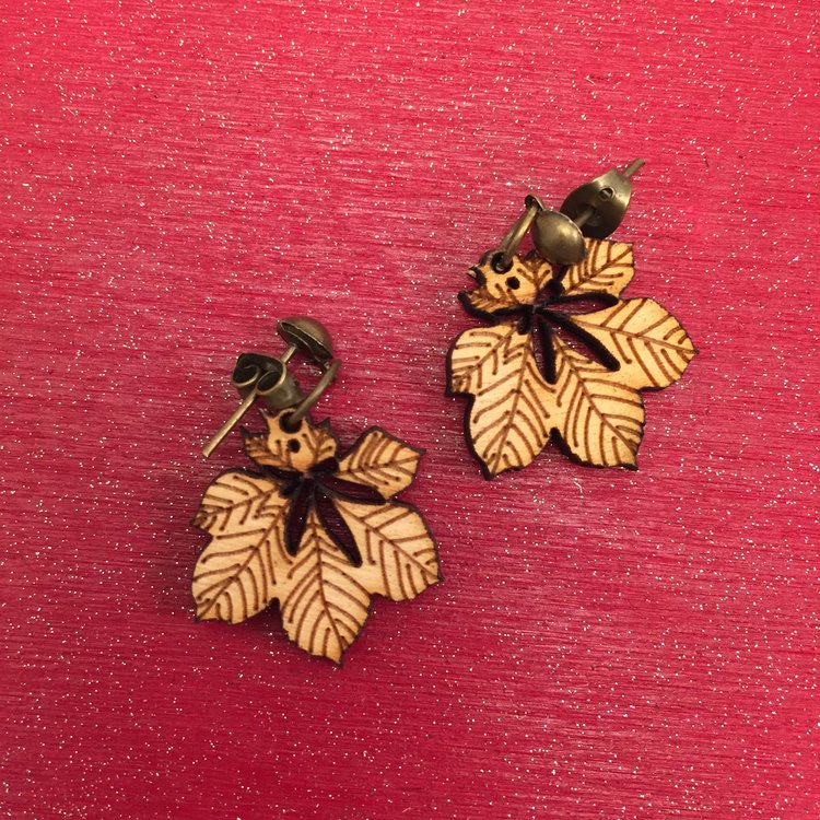 Autumn leaf earrings