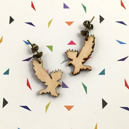 Wooden animal earrings