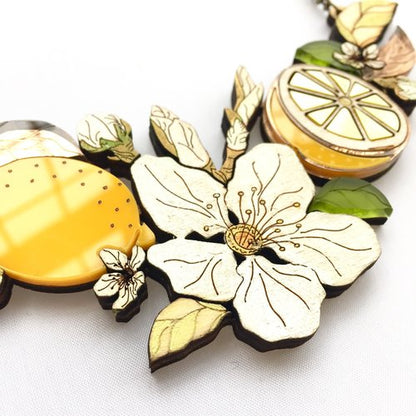 "St Clements" lemon blossom statement necklace