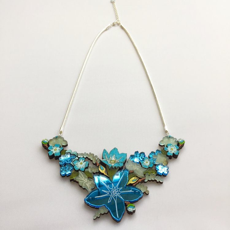 Forget-Me-Not statement necklace