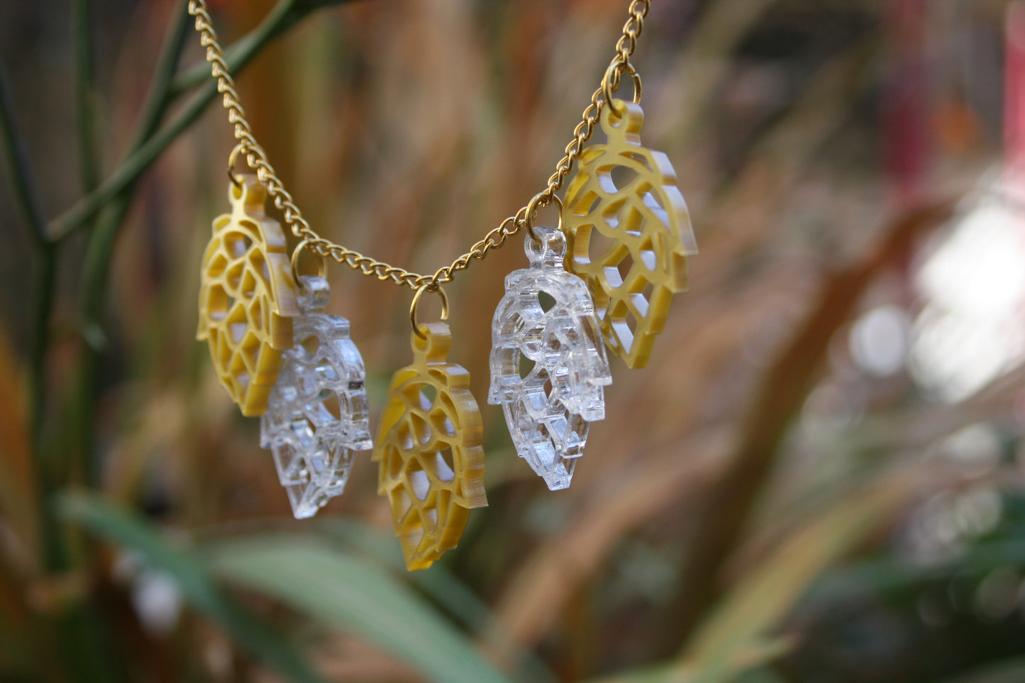 Hop Flower Charm Necklace